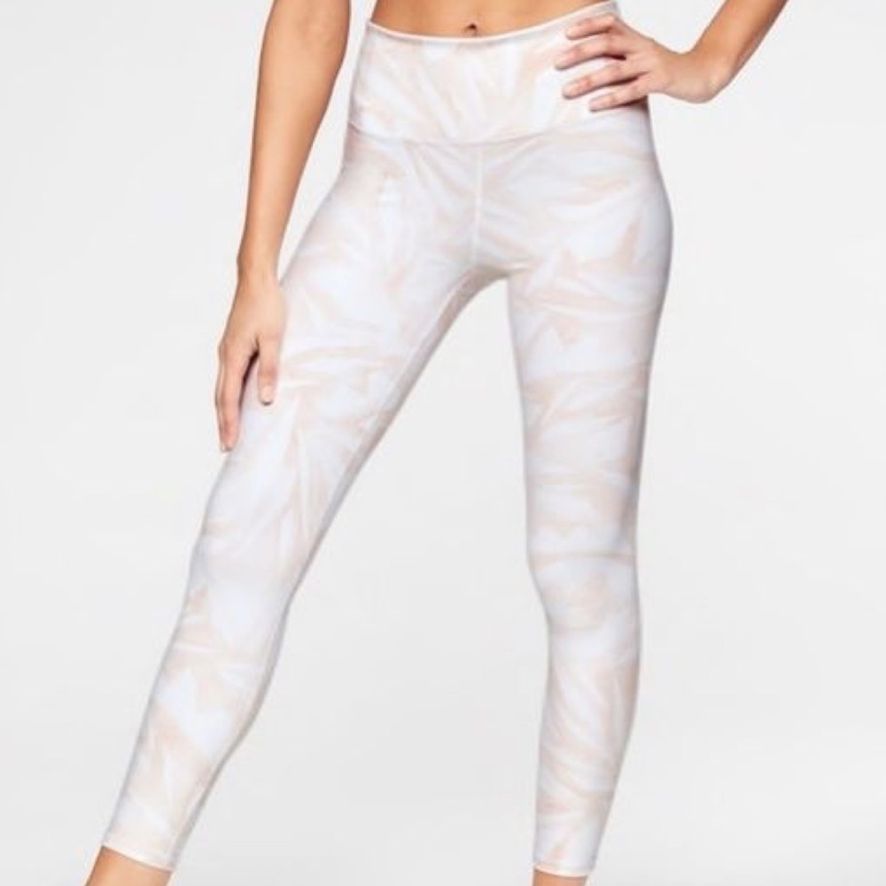 Athleta High Rise Swirl Chaturanga Pink Leggings XS Athleisure Activewear Gym